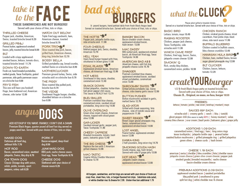 Burgers and Beer Menu 1